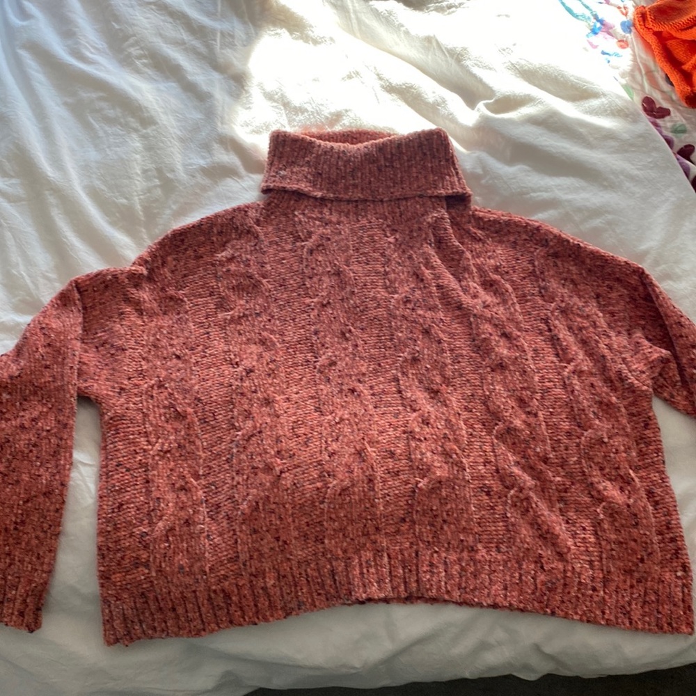 Cable knit chenille sweater